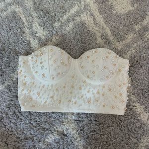 Bandeau top with pearls